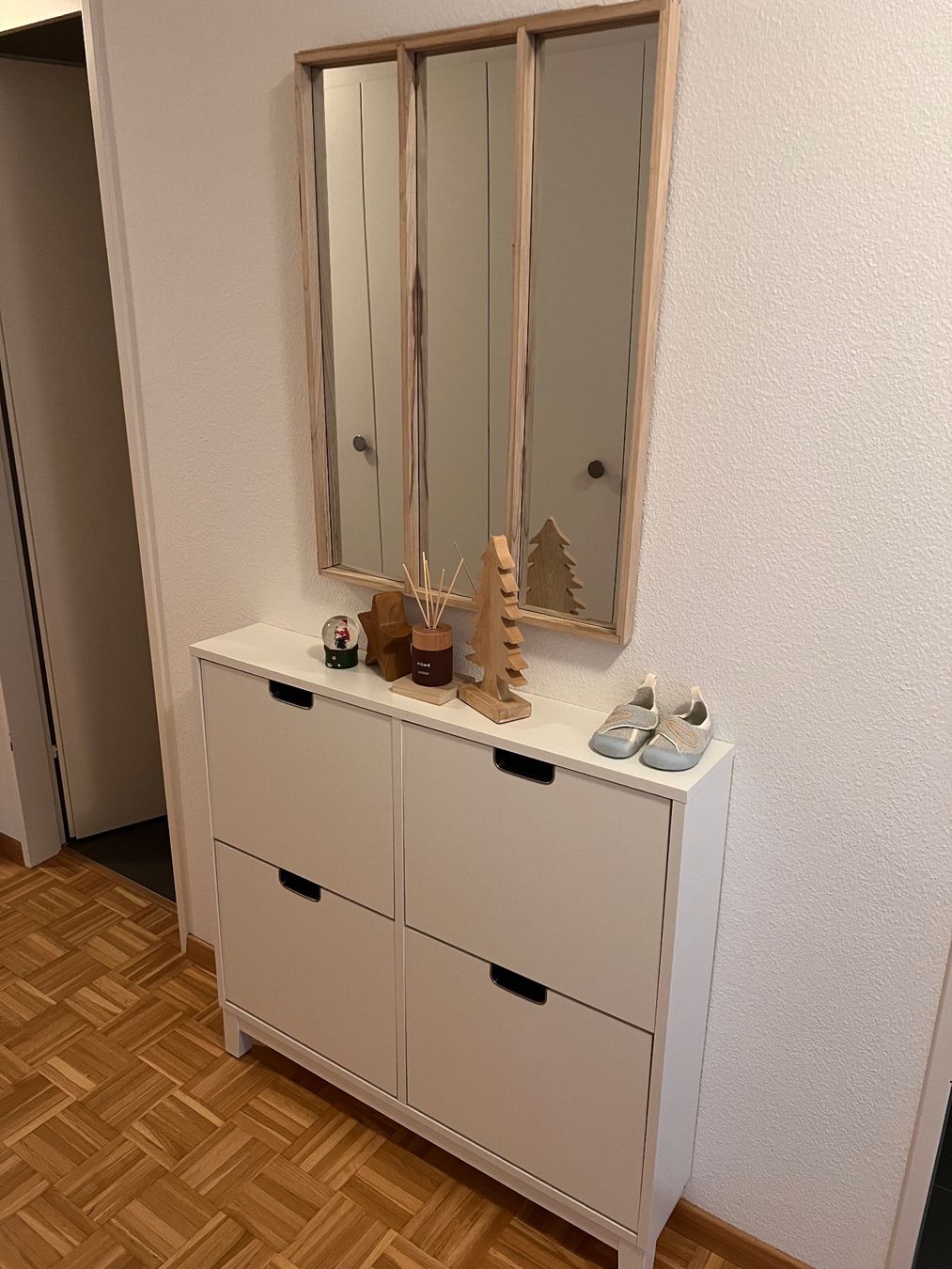 Armadio per scarpe 4 cassetti, bianco, 96x17x90 cm - Image 3