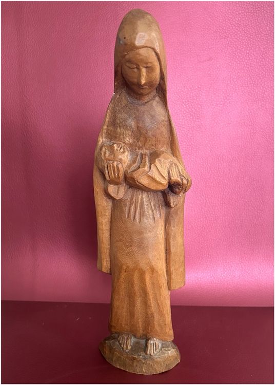 Unici, fatti a mano. Madonna con Gesù Bambino - legno - 27 cm