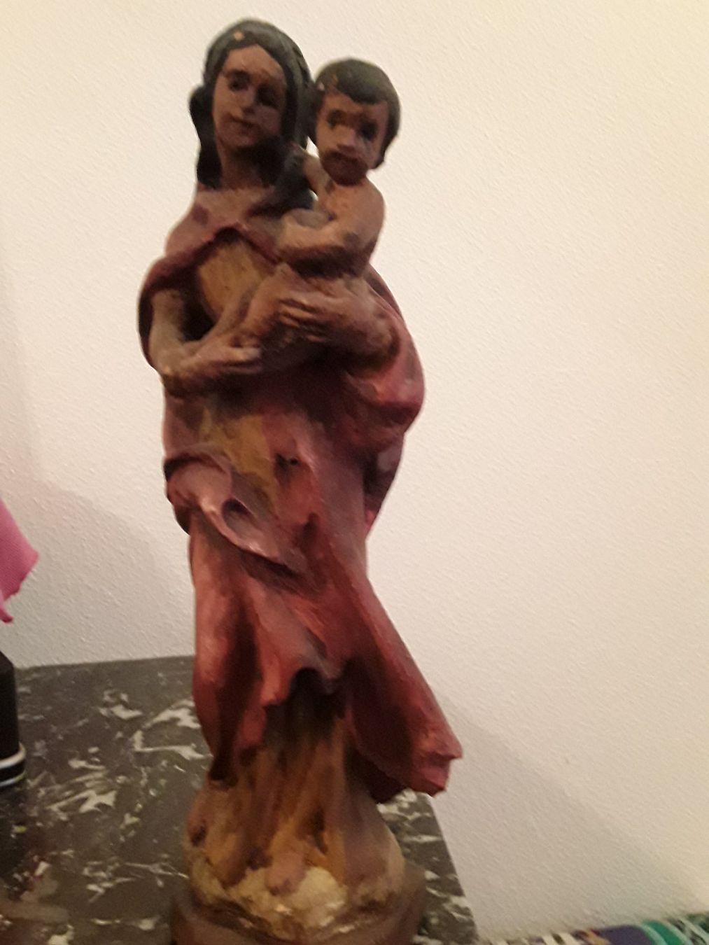 Madonna con bambino, figura in legno, antica, arte sacra 40cm - Image 3
