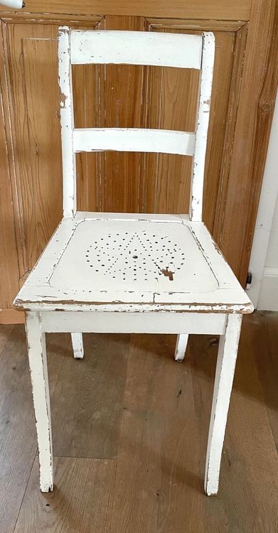 Chaise blanche in legno vintage Shabby chic Holzstuhl Weiss