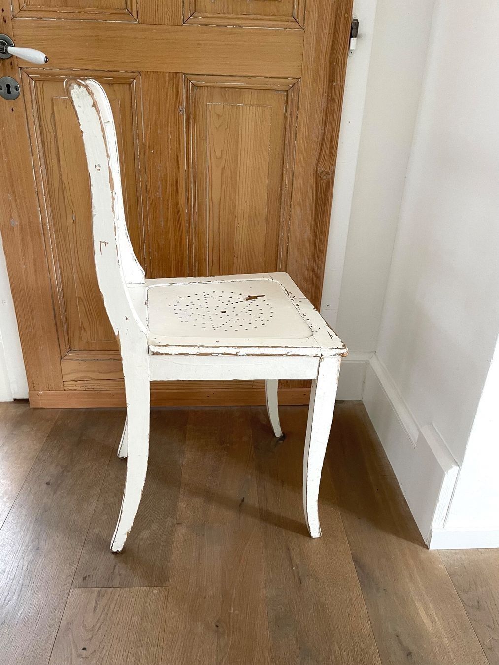 Chaise blanche in legno vintage Shabby chic Holzstuhl Weiss - Image 3