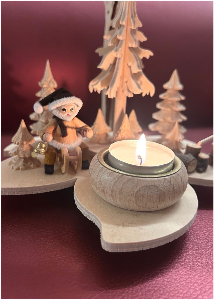 Decorazioni natalizie - Babbo Natale con slitta - Arte in legno - Image 3