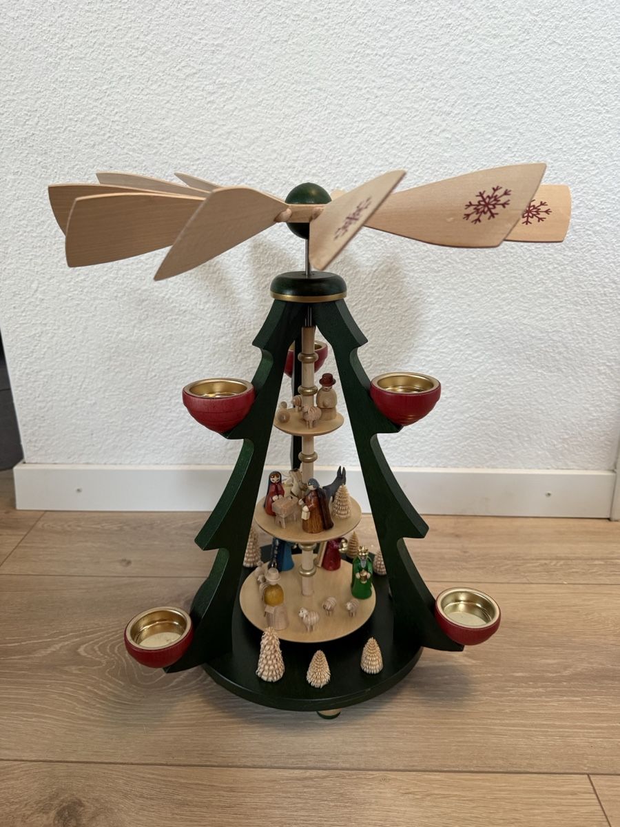 Pirámide de Navidad in legno, Erzgebirge, ottimo stato, decorazione invernale - Image 1
