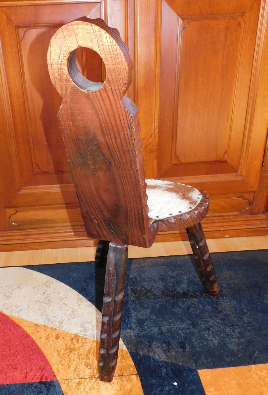 Sedia Sedia singola per chalet m Kuhfell Rustico in legno massiccio - Image 3