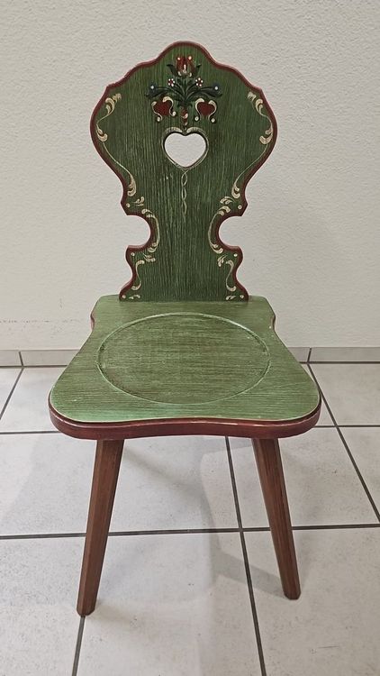 Stuhl Grün Vintage Voglauer Echtholz Anno 1800