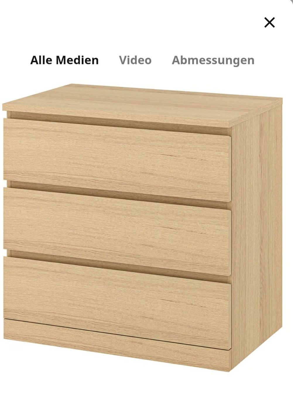 Comodino 3 cassetti Malm - Image 3
