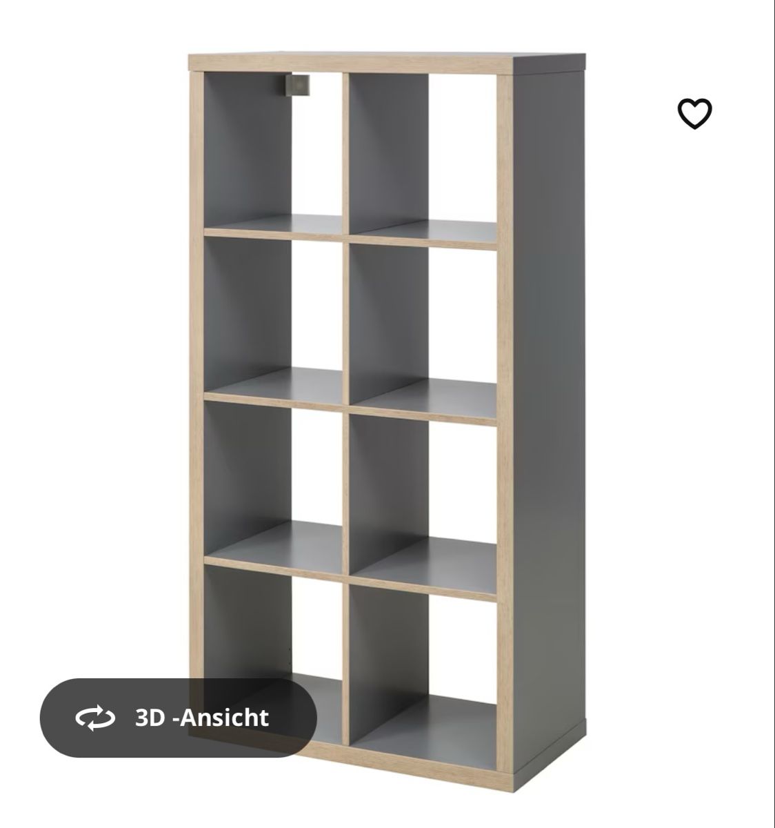 Regal Ikea in grigio/legno di quercia, 8 scomparti - Image 3
