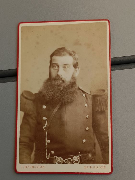 Fotografia antica su cartone / Ritratto militare ca. 1880