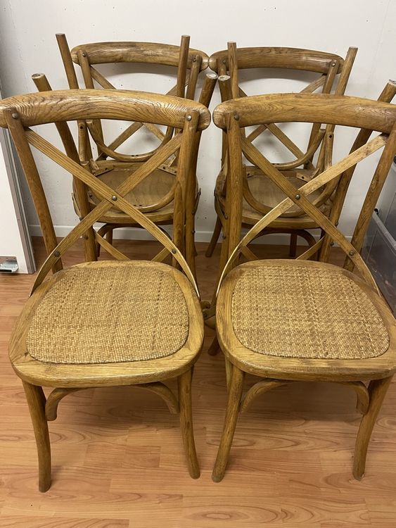 6 Bistro Chairs Solid Wood - Image 2