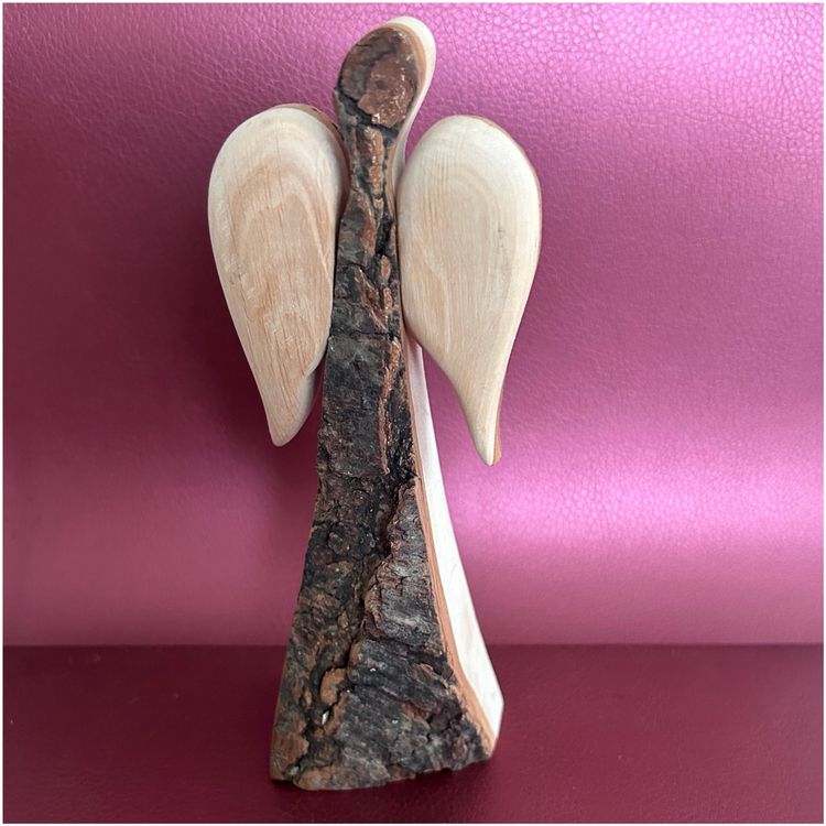 Angelo di legno con le radici rivolte - 18 cm - Image 2