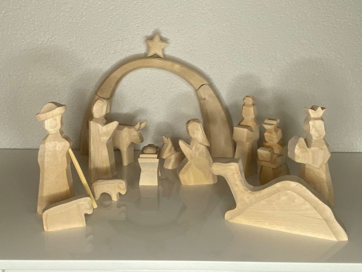 grande presepe di Natale - presepe per bambini - presepe in legno - Image 1