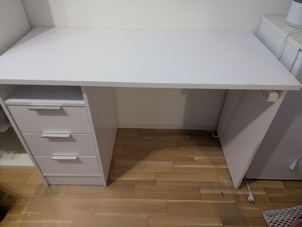 Piccolo tavolo da ufficio bianco con cassetti - Ottimo stato! - Image 2