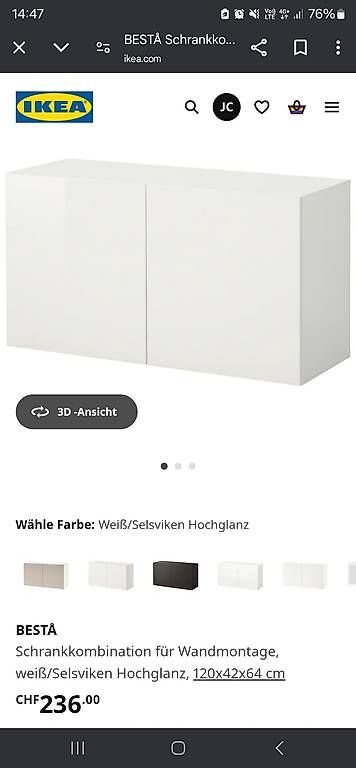 2x IKEA BESTA KORPUS 120cm SELSVIKEN - Image 1