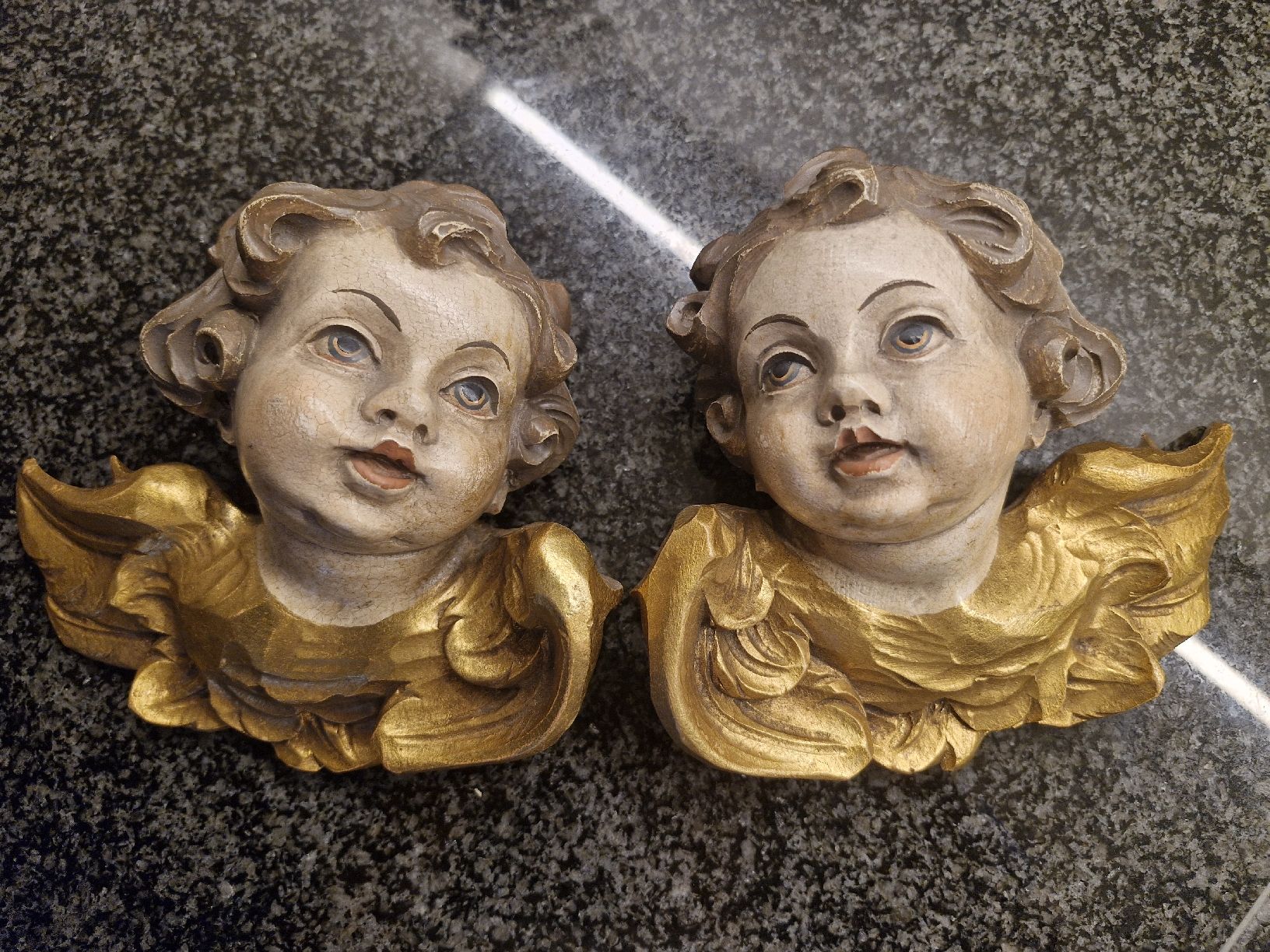 Putti in legno angeli decorazione murale - Image 1