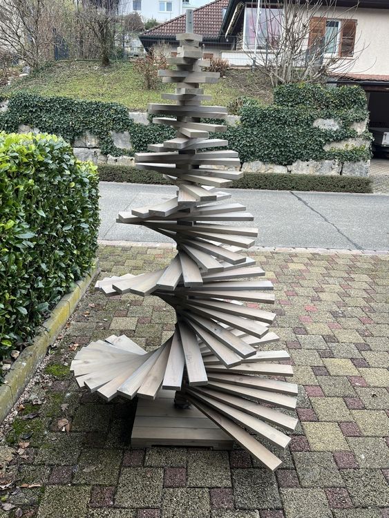 Albero di Natale in legno 190 cm di altezza, grande albero stabile, legno naturale - Image 2