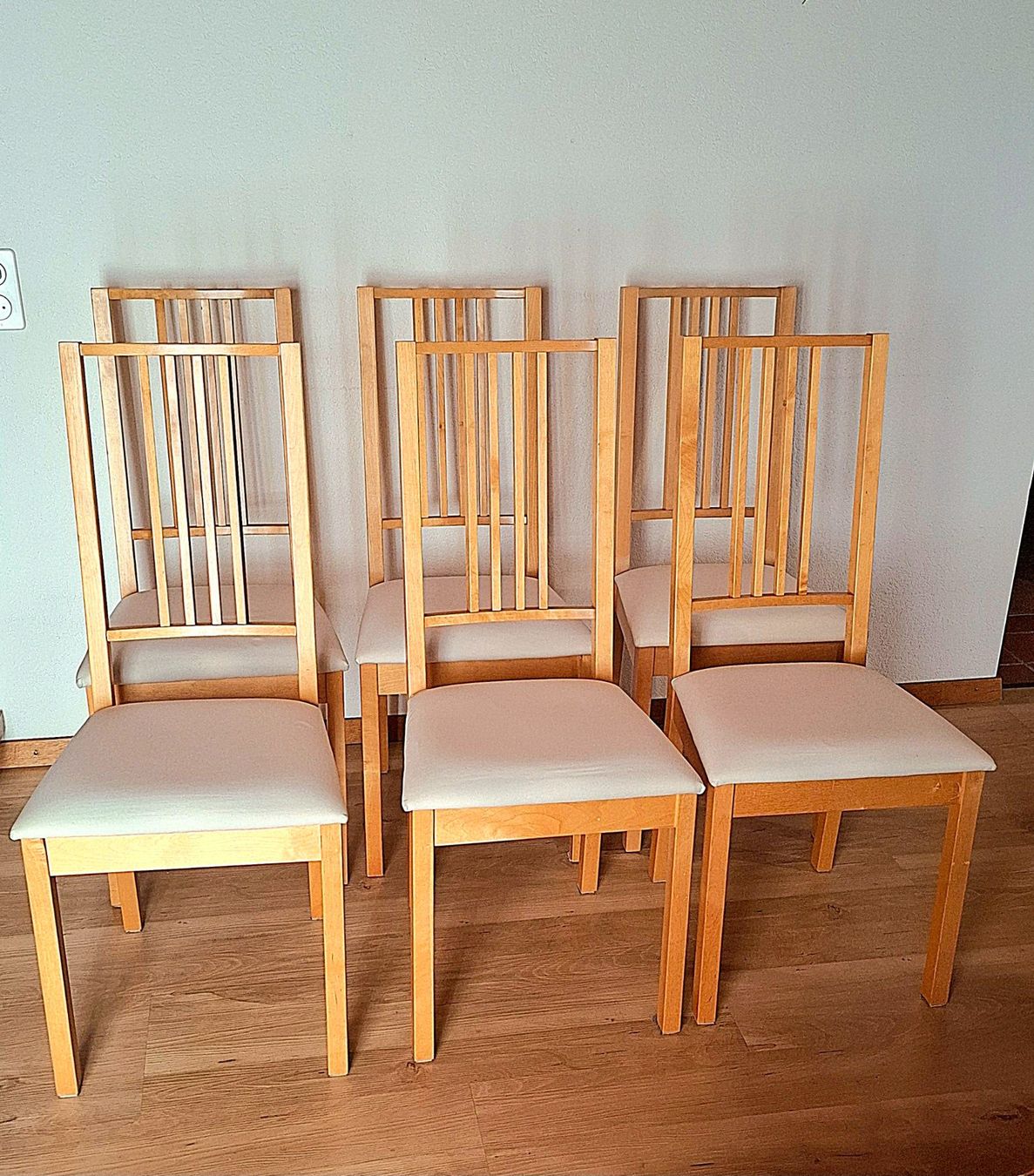 6 SEDIE DA CUCINA, BIRKE CON CUSCINO, IKEA - Image 1