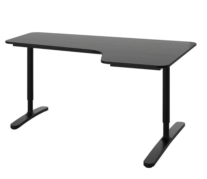 IKEA BEKANT Scrivania destra, impiallacciatura di frassino nero 160x110cm