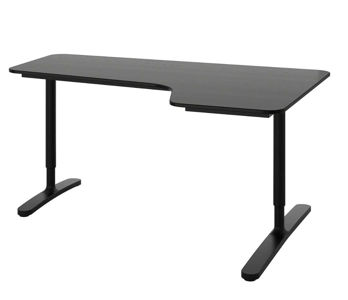 IKEA BEKANT Scrivania destra, impiallacciatura di frassino nero 160x110cm - Image 1