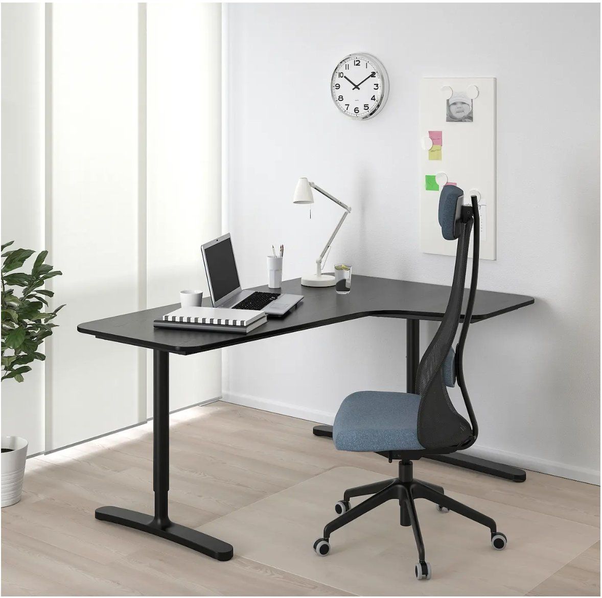 IKEA BEKANT Scrivania destra, impiallacciatura di frassino nero 160x110cm - Image 3