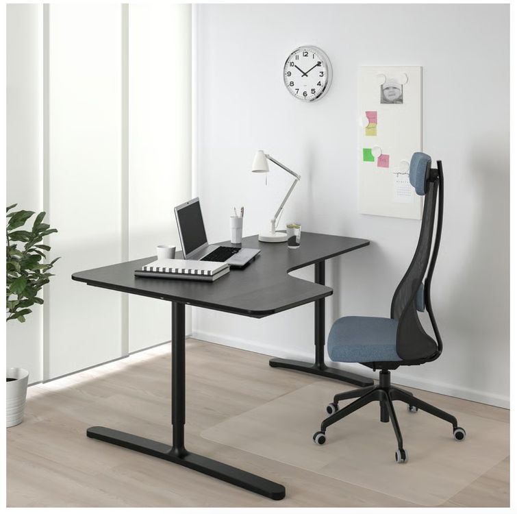IKEA BEKANT Scrivania sinistra, impiallacciatura di frassino nero 160x110cm - Image 2