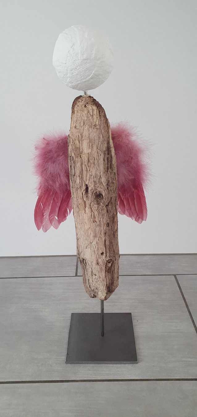 Angeli di legno fluttuante, altezza ca. 54 cm - Image 1