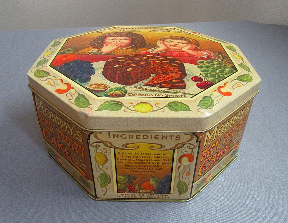 grande scatola di latta vuota - torta Fruttata di Mommy's Rich