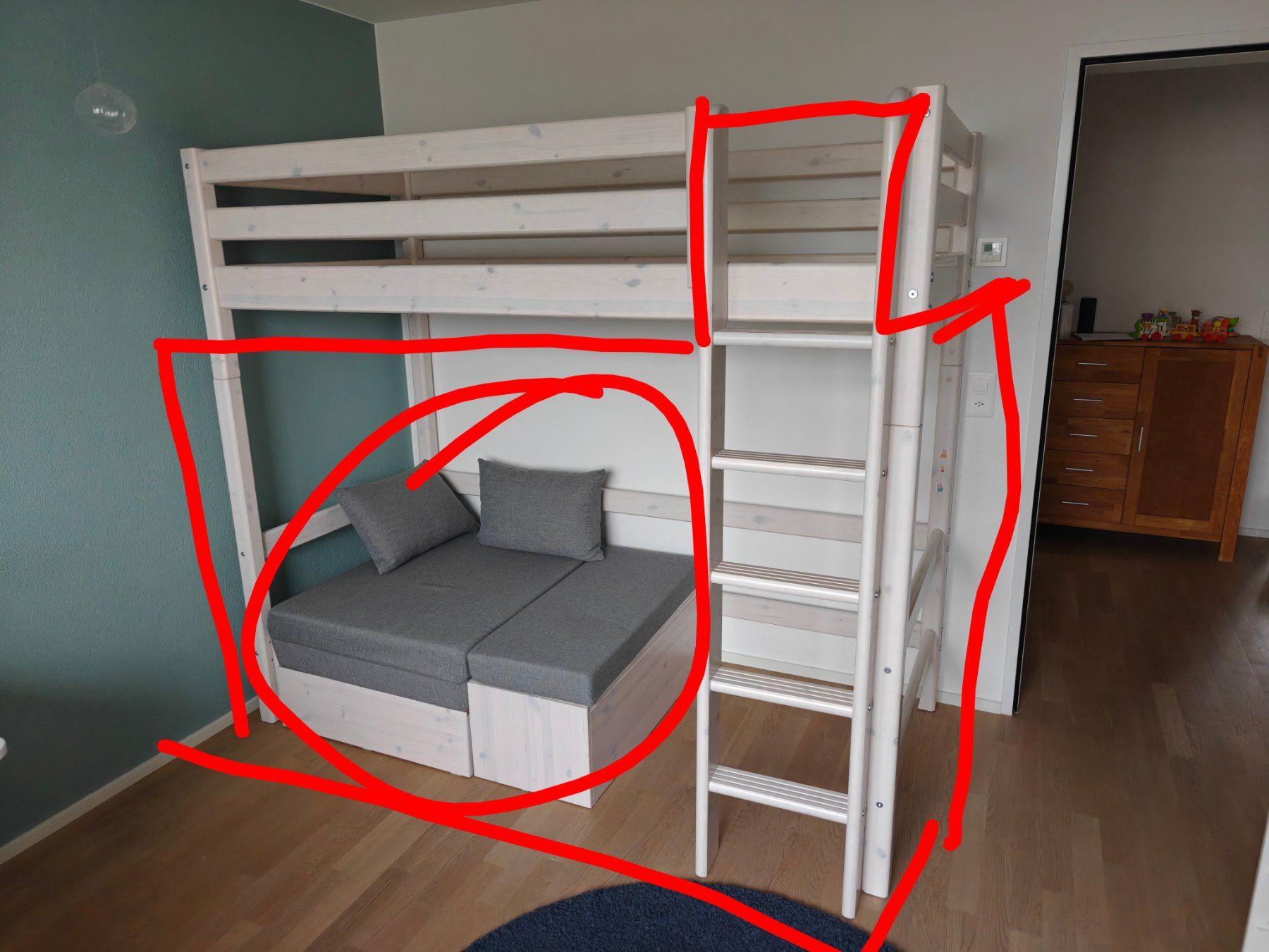 Flexa letto a castello con divano/letto estraibile - Image 3