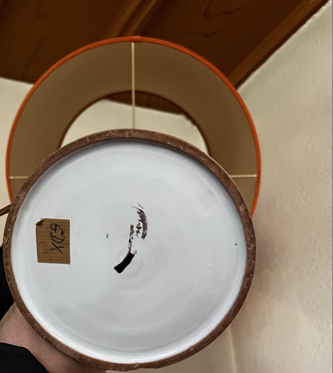 Linck Keramik Designer Lampada con schermo arancione - Image 3