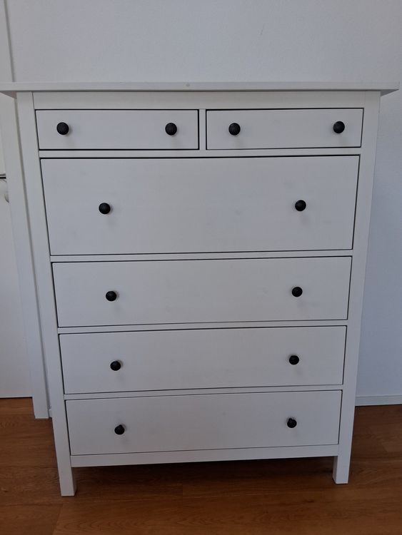 IKEA HEMNES Comodino con 6 cassetti, bianco spazzolato