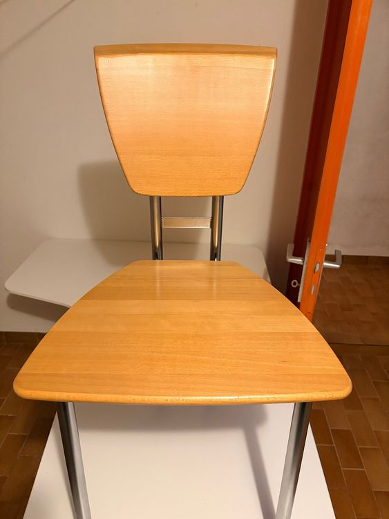 Set di 8 sedie in legno e metallo - Image 2