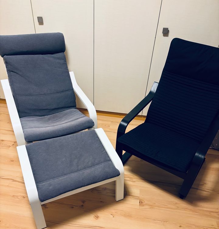 Ikea Poäng TV divano e sgabello in bianco, buono stato! - Image 2