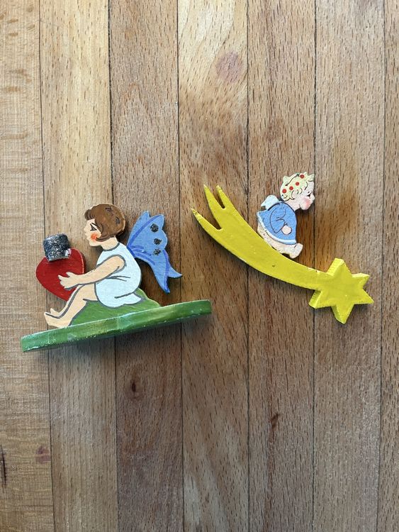 Portacandele Natale in legno con angeli - Image 2