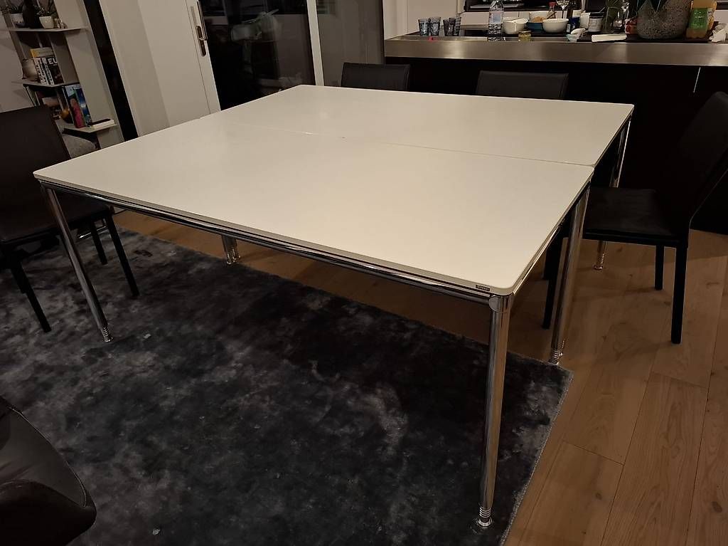 2 x Bosse scrivanie, bianco, cromate, design svizzero classico - Image 1