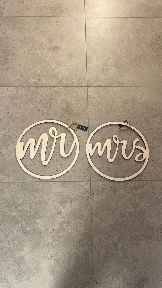 Decoro «Mr &amp; Mrs» in legno misto, nuovo! - Image 1