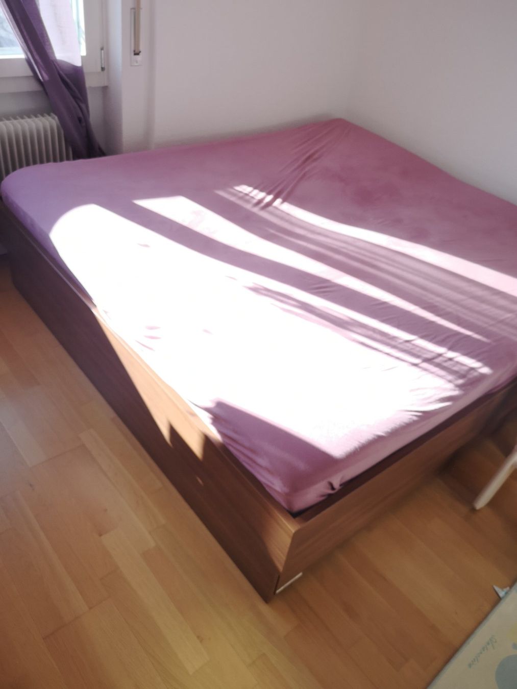 Letto matrimoniale con cassetti, finitura legno, - Image 1