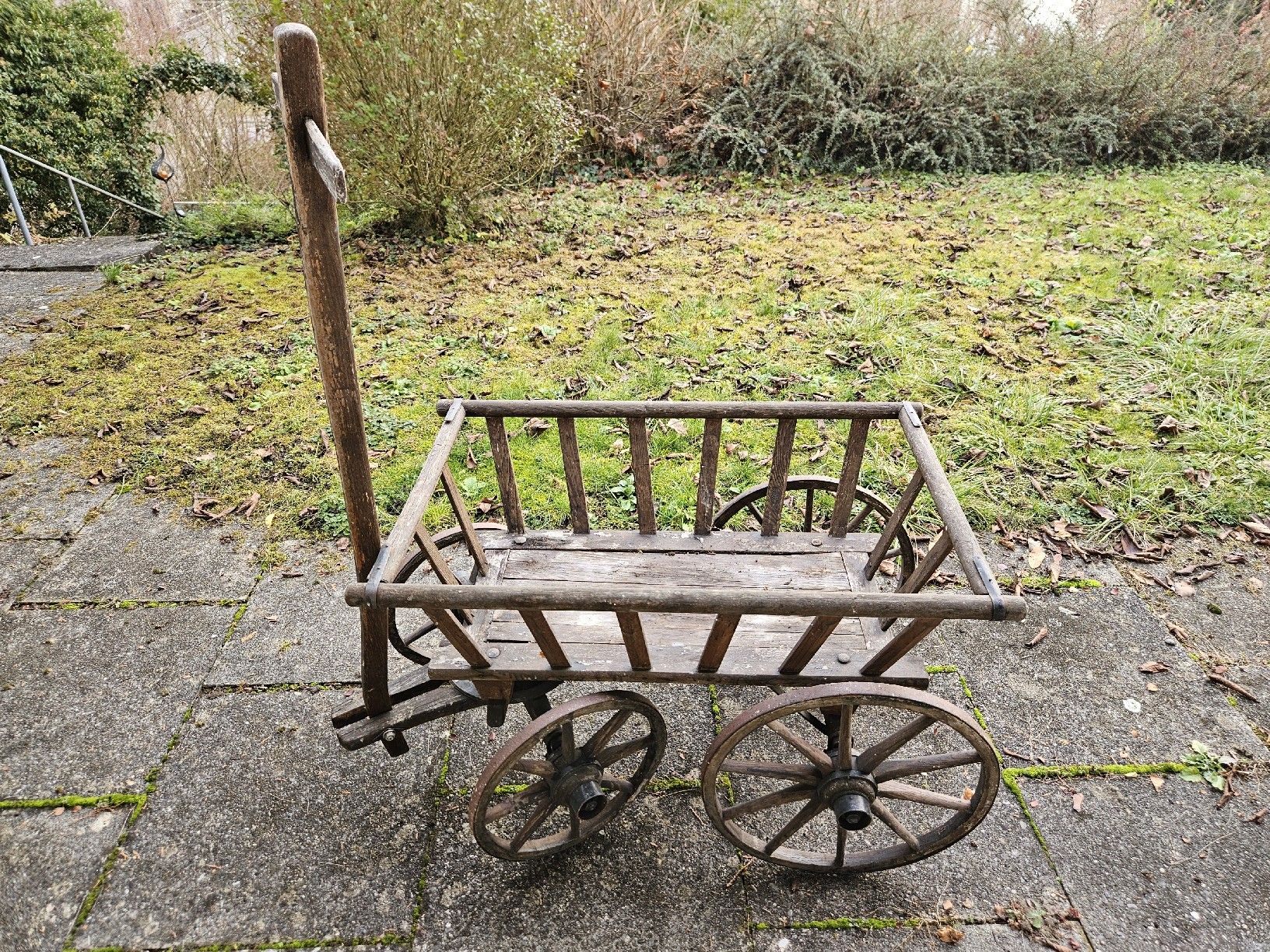 Vecchio carrello a mano, legno, decorazione, giardino - Image 1