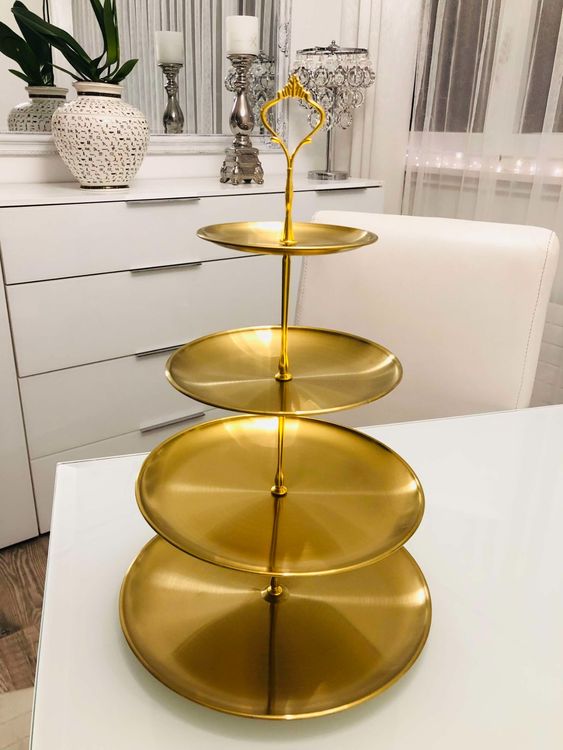 SOGGIORNO SPECIALE - XXL Goldige Etagiere, 4 piani, decorazione