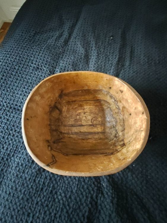 Profonda ciotola di frutta in legno di ulivo rustico - Image 2