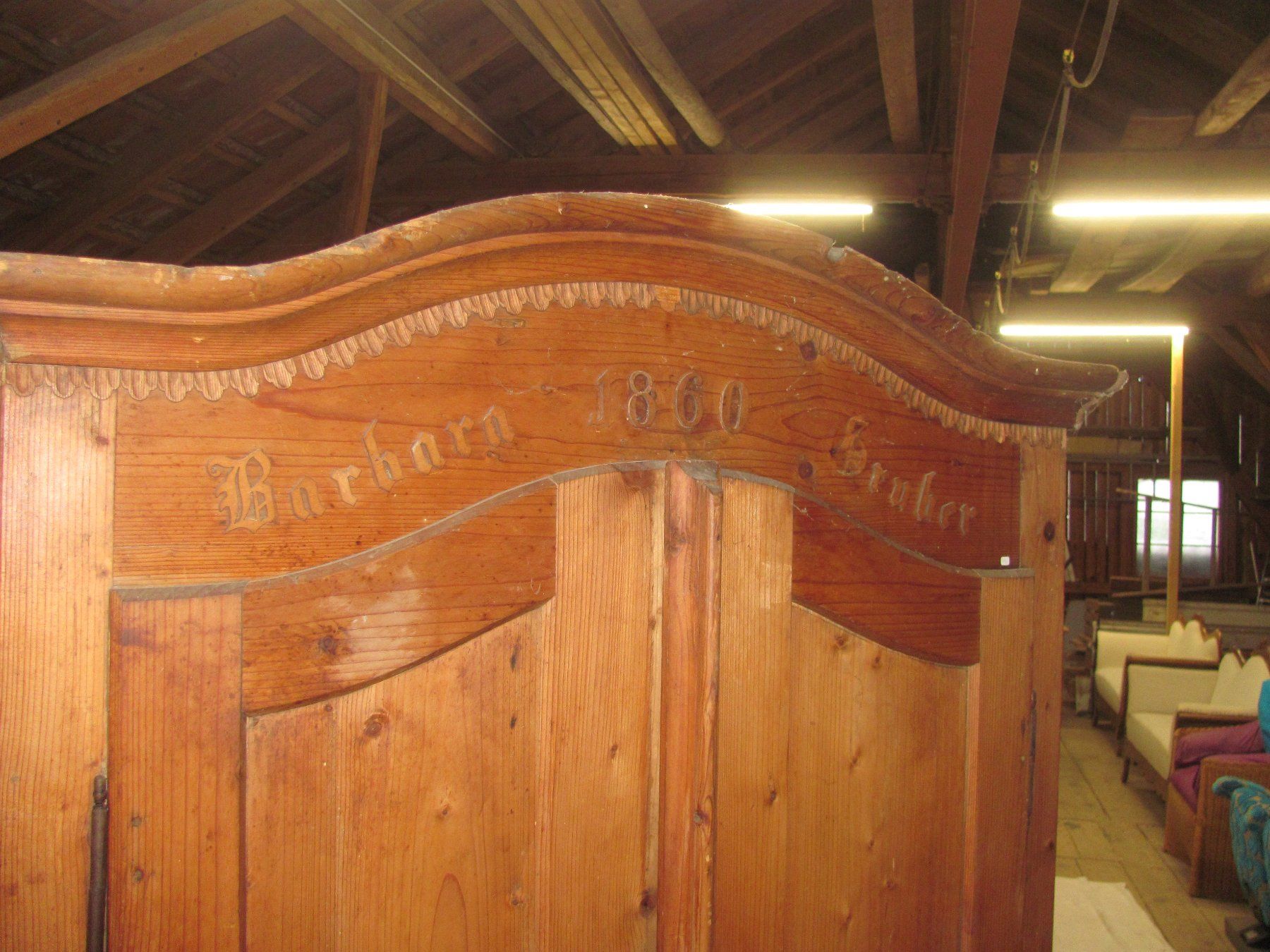 Bauernschrank 1860 Schrank Tanne Wardrobe LIQ - Image 3