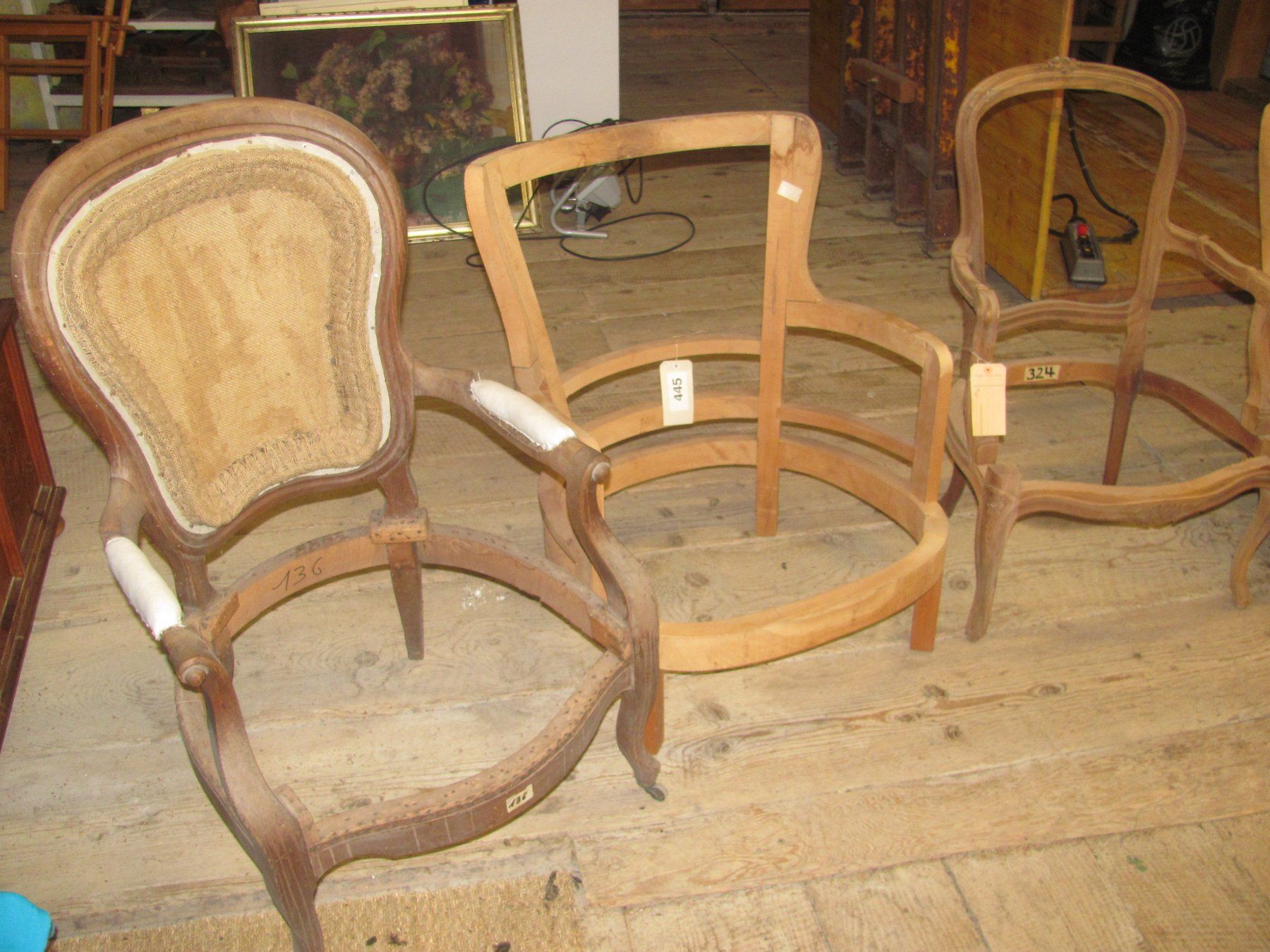 4x Sessel Fauteuil struttura in legno parzialmente restaurata LIQ - Image 3
