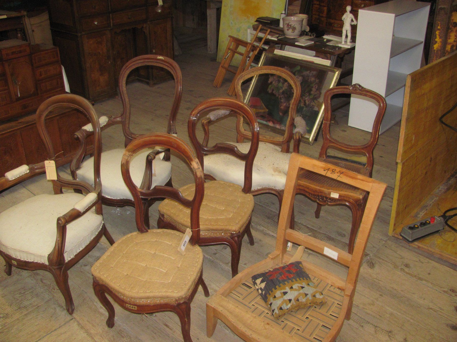 LOT 6x poltrona di design in stile antico - parzialmente restaurato LIQ - Image 1