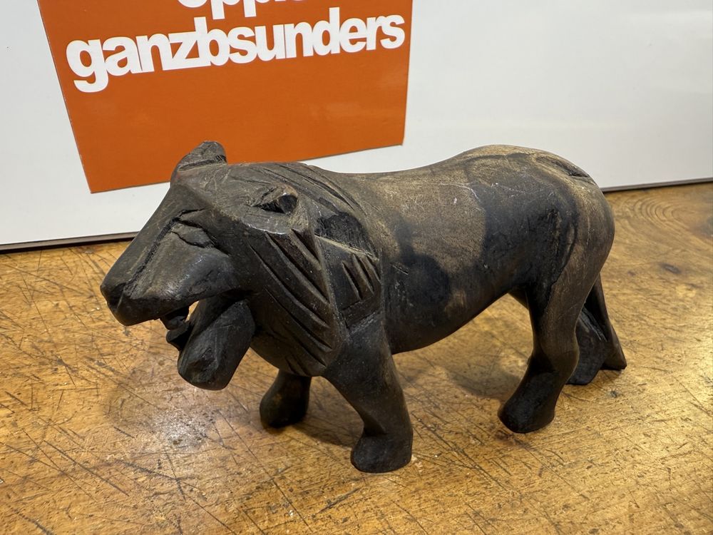 Antichissimo leone in legno, scolpito a mano, idea regalo perfetta