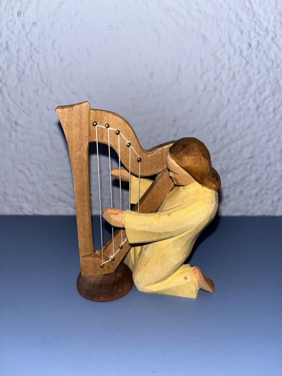 Donna (Angelo?) con Harfe Huggler Brienz figure di presepe