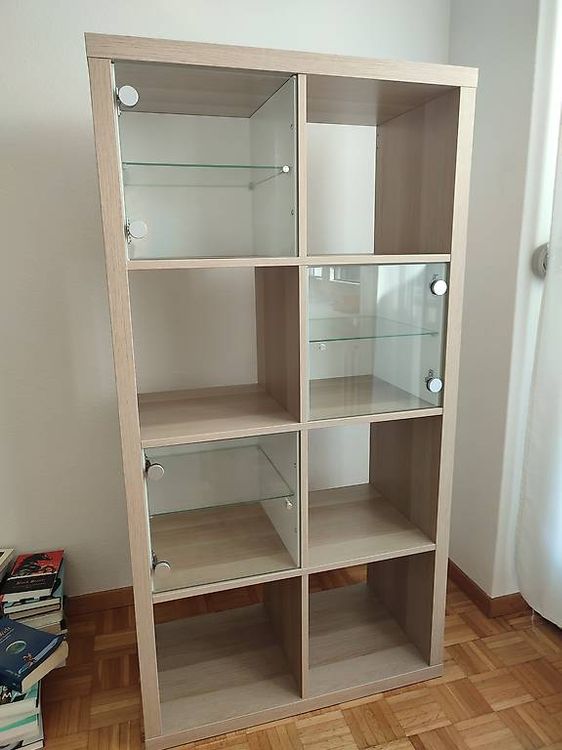 Regal Ikea "Kallax" nuovo di zecca - con contenitore per vetrine