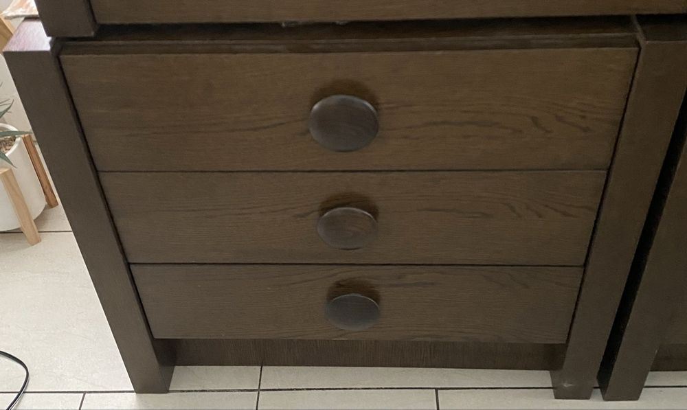 3 comode marrone scuro
