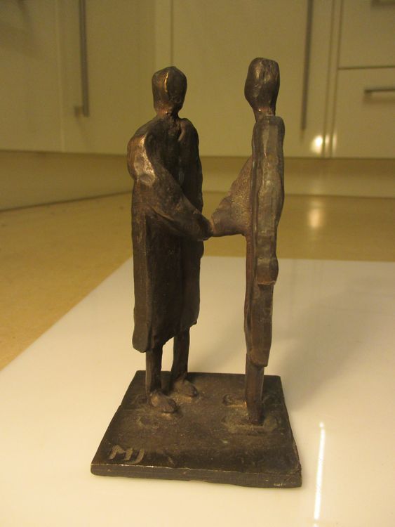 Piccola scultura in bronzo Handshake Handshake Arte arte MJ