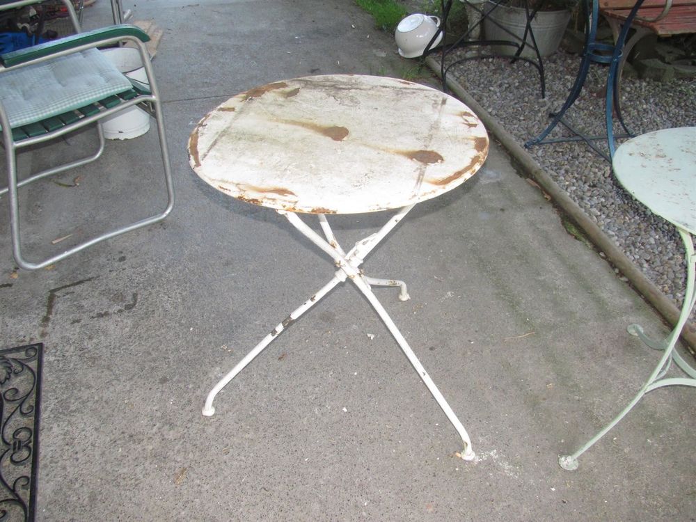 Bistro tavolo da giardino antico 58cm, reliquie da ripristinare