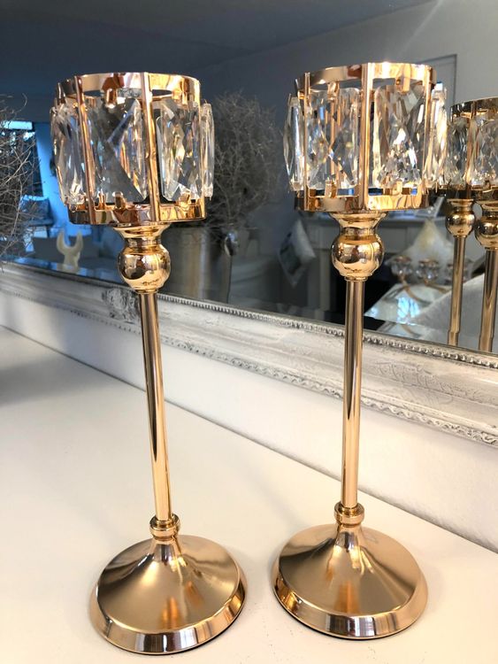 2x Grande portacandele di lusso nuovo