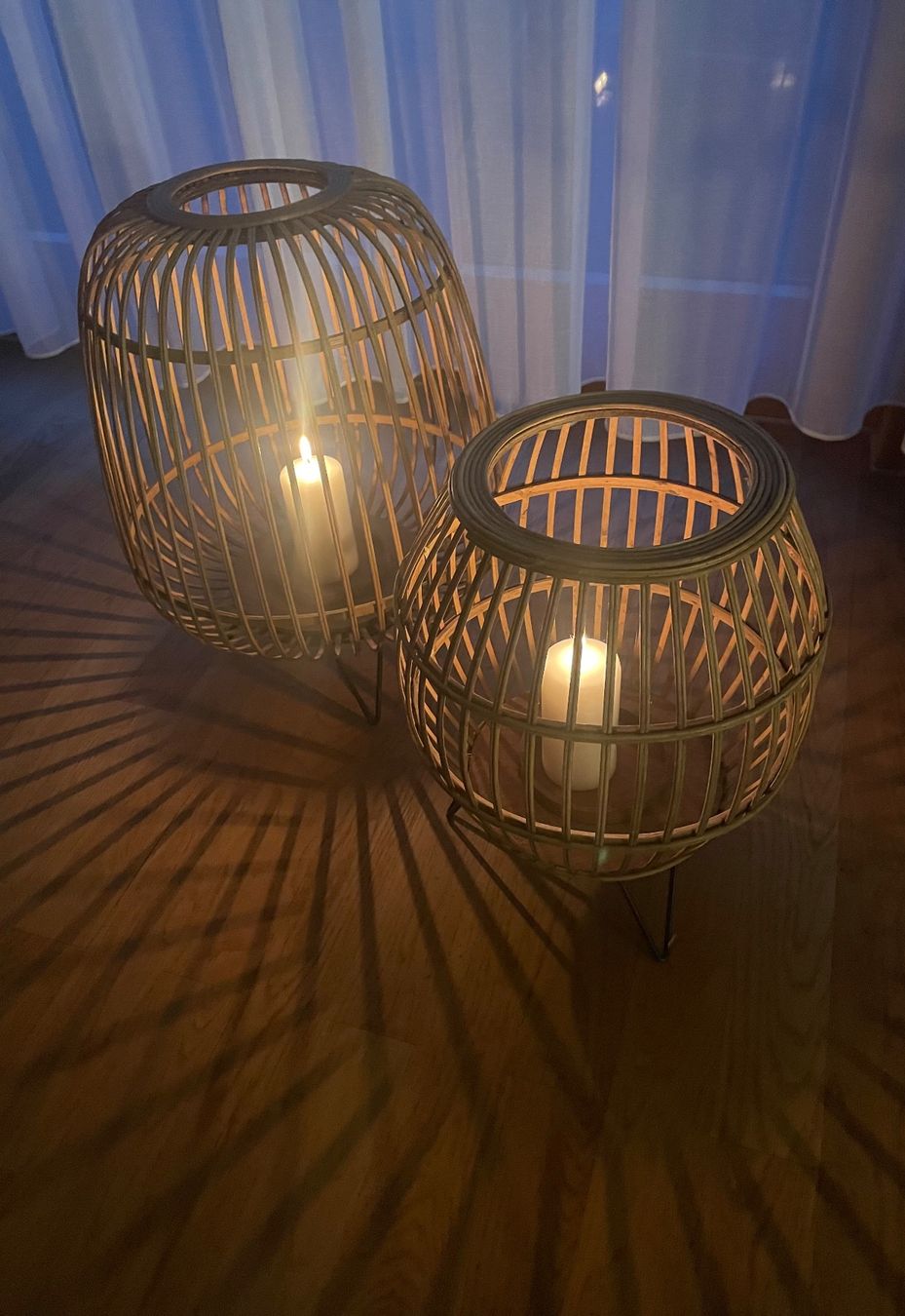 2 pz. harmonious bamboo candle holder - Image 1