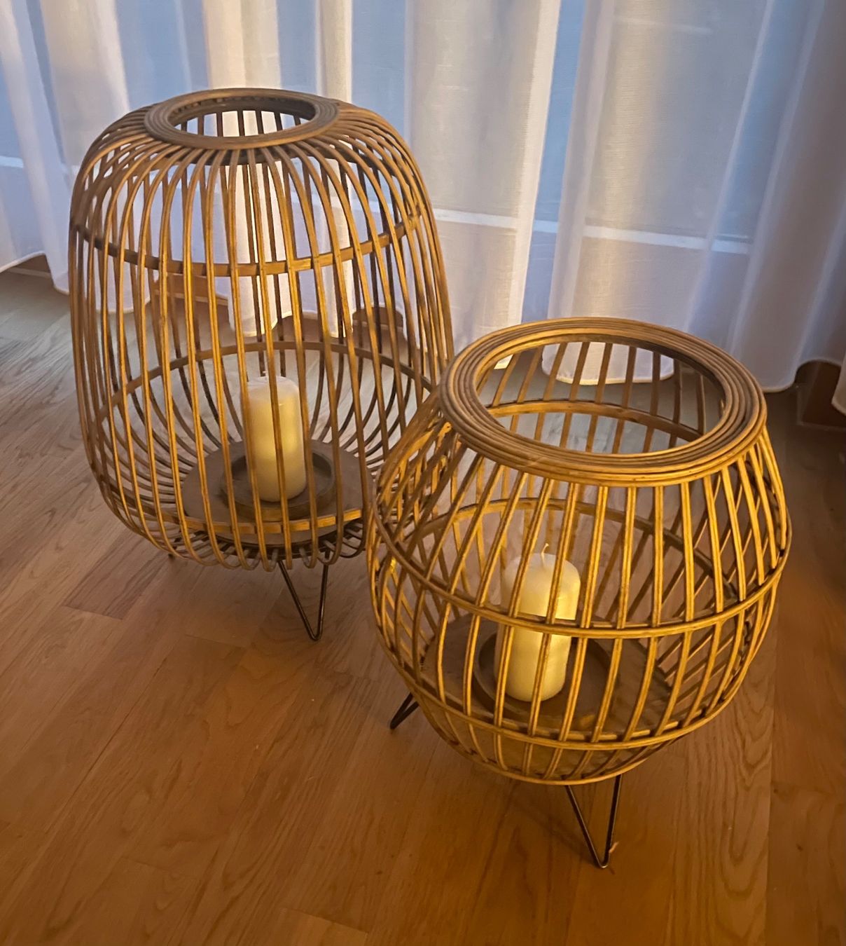 2 pz. harmonious bamboo candle holder - Image 3